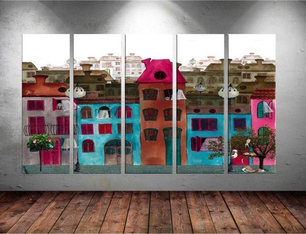 Tablo Center Dev Boyut 5 Parçalı Kanvas Tablo 150x90 cm - Image 1