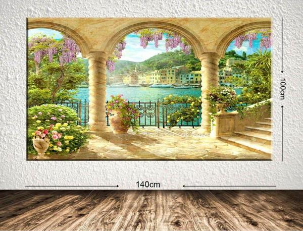 Tablo Center Dev Boyut Manzara Kanvas Tablo 100x140 cm - Image 1