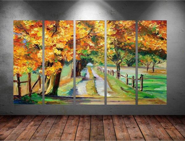 Tablo Center Dev Boyut 5 Parçalı Kanvas Tablo 150x90 cm - Image 1