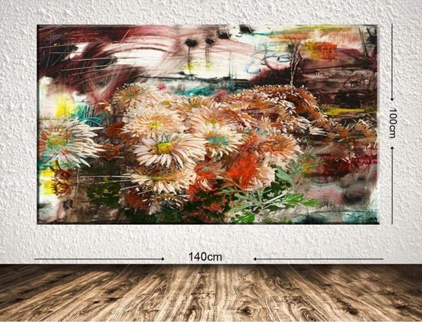 Tablo Center Dev Boyut Çiçek Kanvas Tablo 100x140 cm - Image 1
