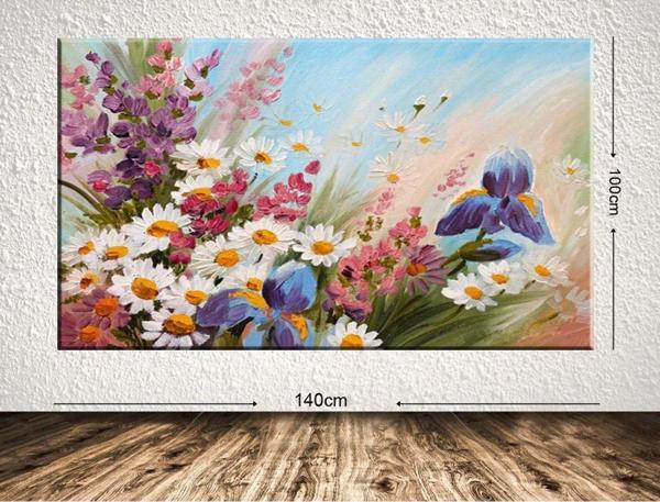 Tablo Center Dev Boyut Çiçek Kanvas Tablo 100x140 cm - Image 1