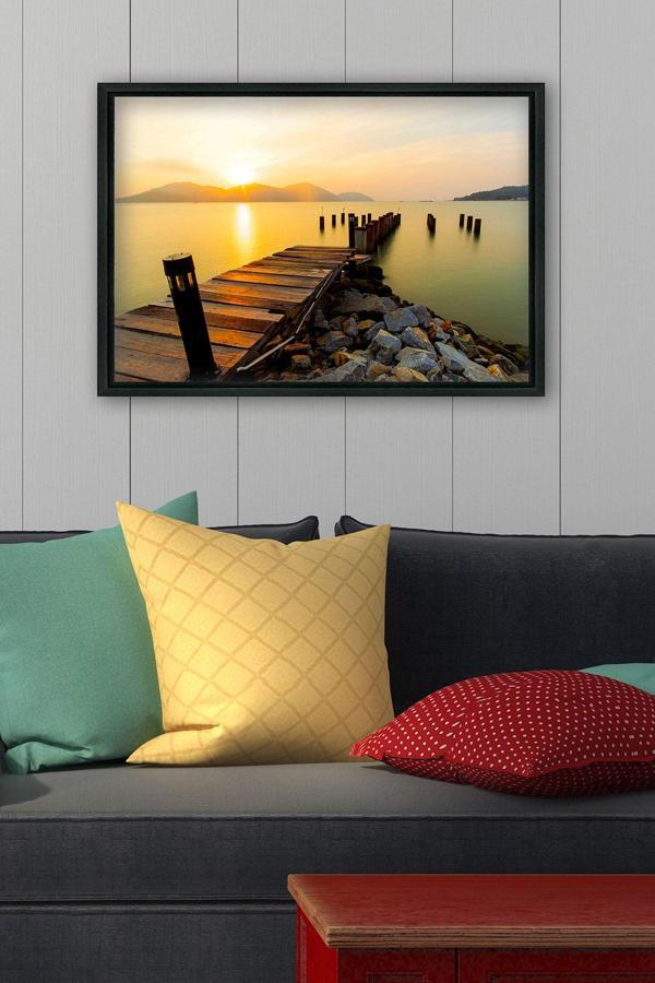 Tablo Center Siyah L Çerçeve Kanvas Tablo 105x145 cm - Image 1