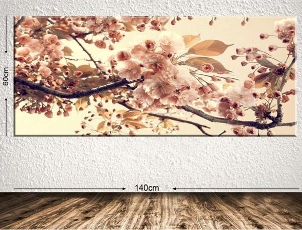 Tablo Center Dev Boyut Çiçek Kanvas Tablo 60x140 cm - Image 1