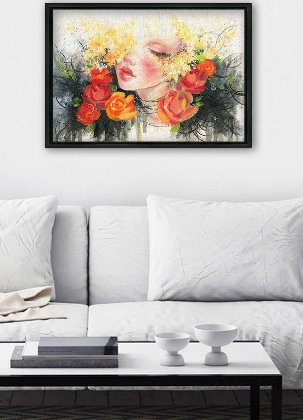 Tablo Center Siyah L Çerçeve Kanvas Tablo 55x75 cm - Image 1