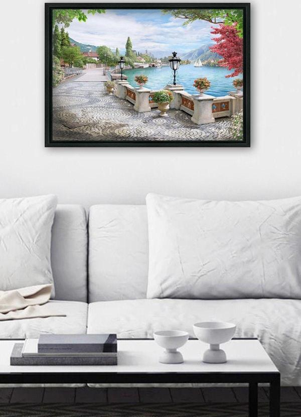 Tablo Center Siyah L Çerçeve Kanvas Tablo 105x145 cm - Image 1