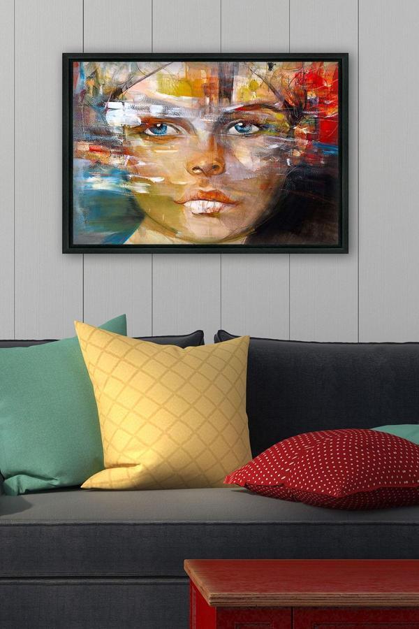 Tablo Center Siyah L Çerçeve Kanvas Tablo 55x75 cm - Image 1