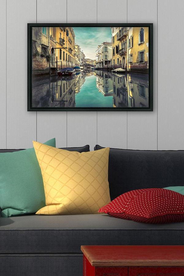 Tablo Center Siyah L Çerçeve Kanvas Tablo 75x105 cm - Image 1