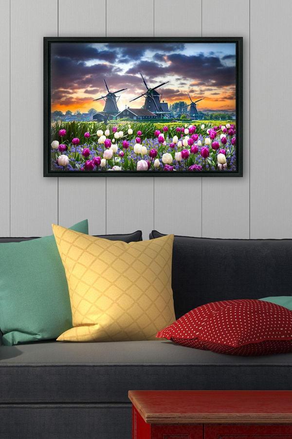 Tablo Center Siyah L Çerçeve Kanvas Tablo 75x105 cm - Image 1