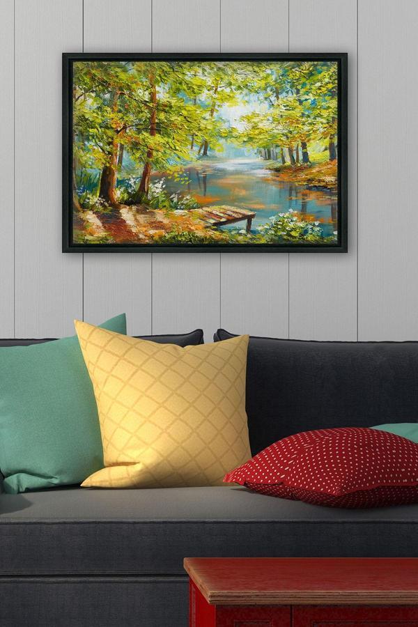 Tablo Center Siyah L Çerçeve Kanvas Tablo 75x105 cm - Image 1
