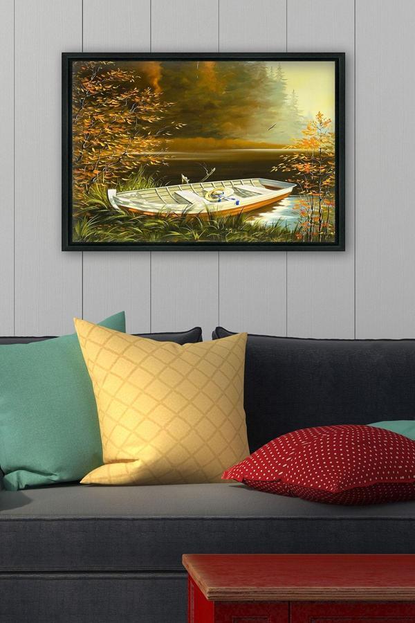 Tablo Center Siyah L Çerçeve Kanvas Tablo 105x145 cm - Image 1