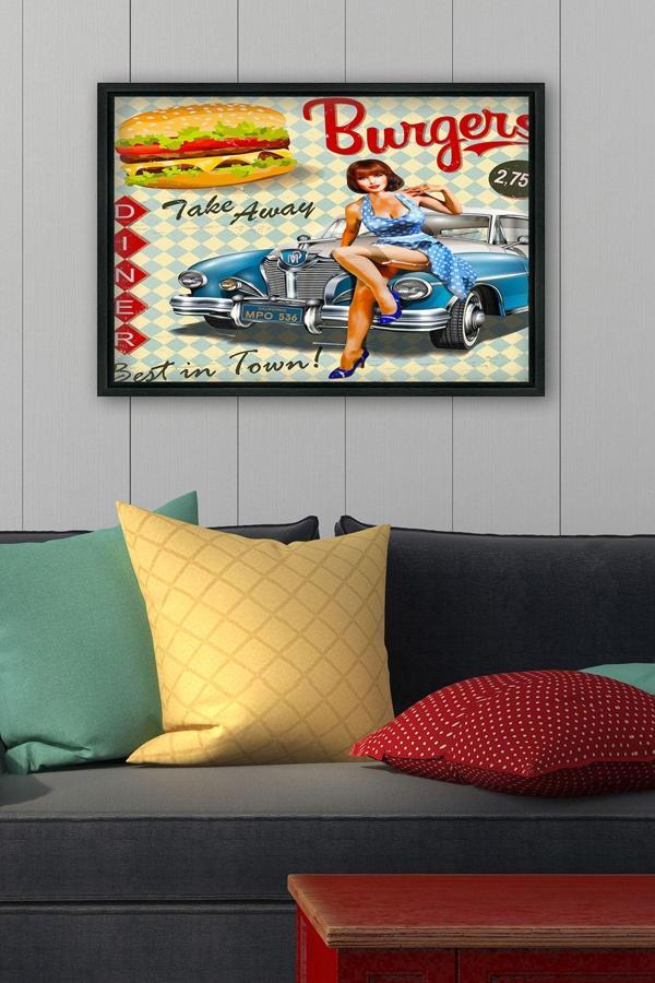 Tablo Center Siyah L Çerçeve Kanvas Tablo 105x145 cm - Image 1