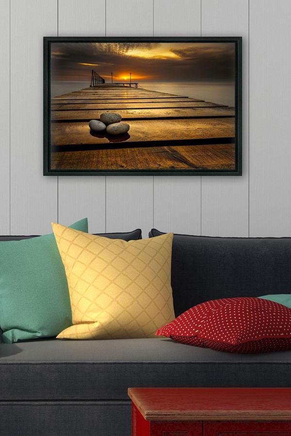Tablo Center Siyah L Çerçeve Kanvas Tablo 55x75 cm - Image 1