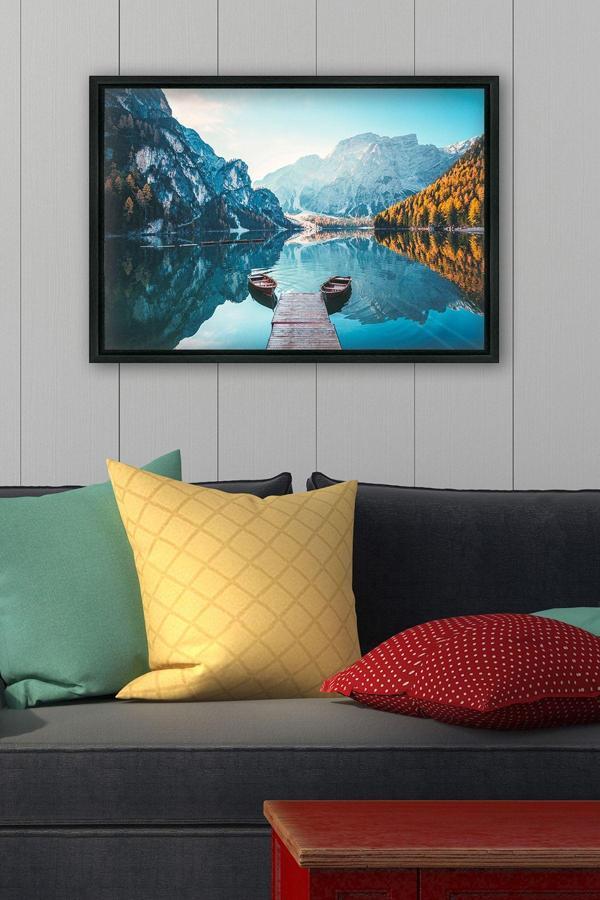 Tablo Center Siyah L Çerçeve Kanvas Tablo 105x145 cm - Image 1