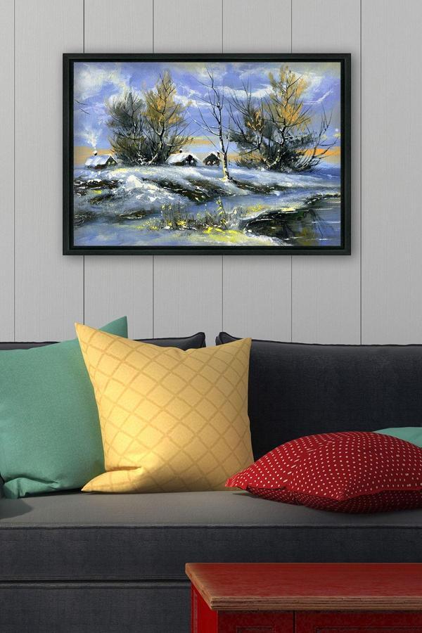 Tablo Center Siyah L Çerçeve Kanvas Tablo 75x105 cm - Image 1