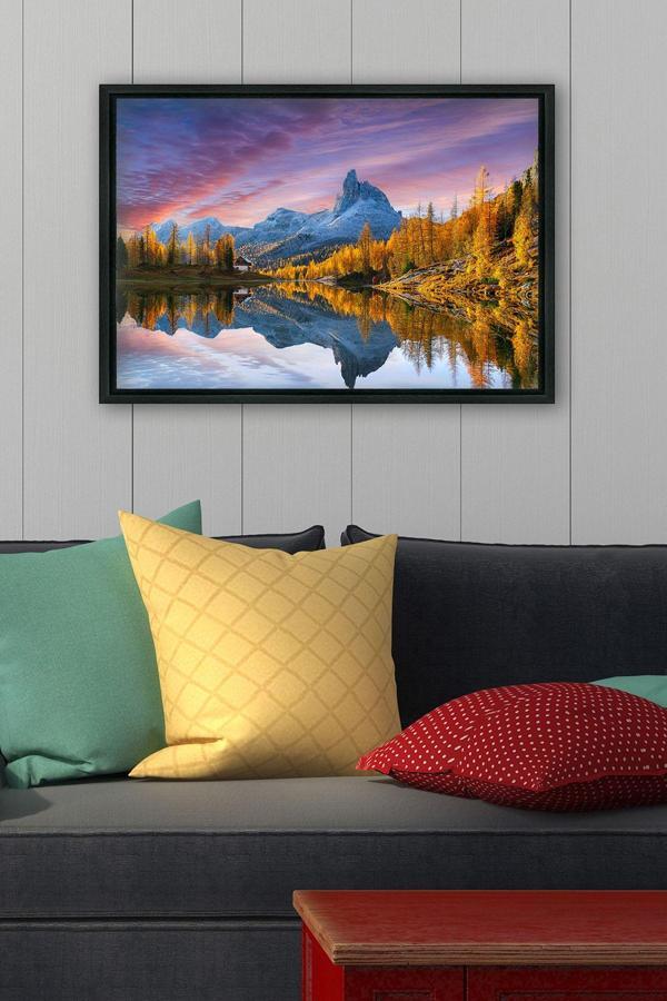 Tablo Center Siyah L Çerçeve Kanvas Tablo 105x145 cm - Image 1
