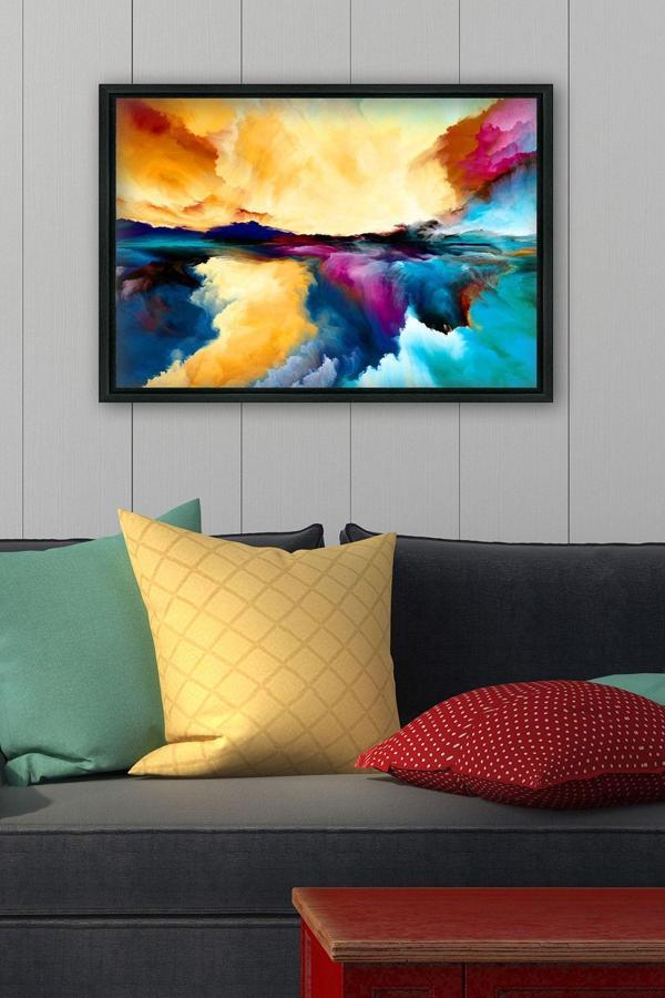 Tablo Center Siyah L Çerçeve Kanvas Tablo 55x75 cm - Image 1