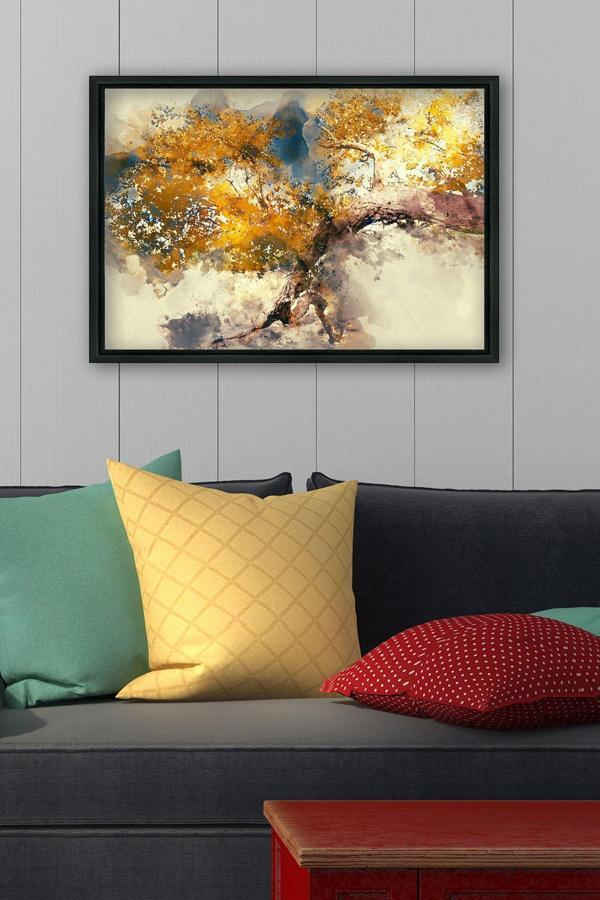 Tablo Center Siyah L Çerçeve Kanvas Tablo 105x145 cm - Image 1