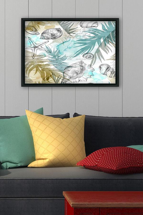 Tablo Center Siyah L Çerçeve Kanvas Tablo 105x145 cm - Image 1