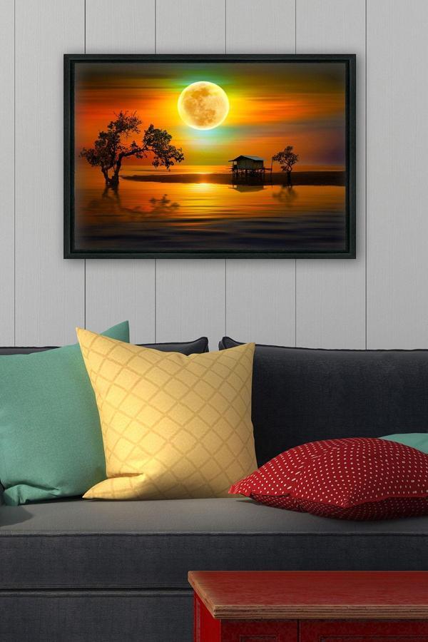 Tablo Center Siyah L Çerçeve Kanvas Tablo 105x145 cm - Image 1