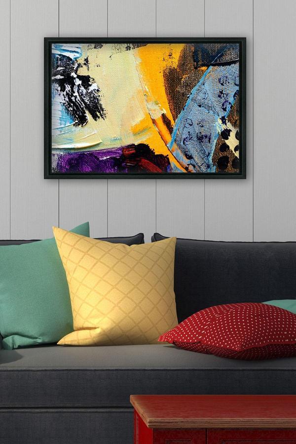 Tablo Center Siyah L Çerçeve Kanvas Tablo 105x145 cm - Image 1