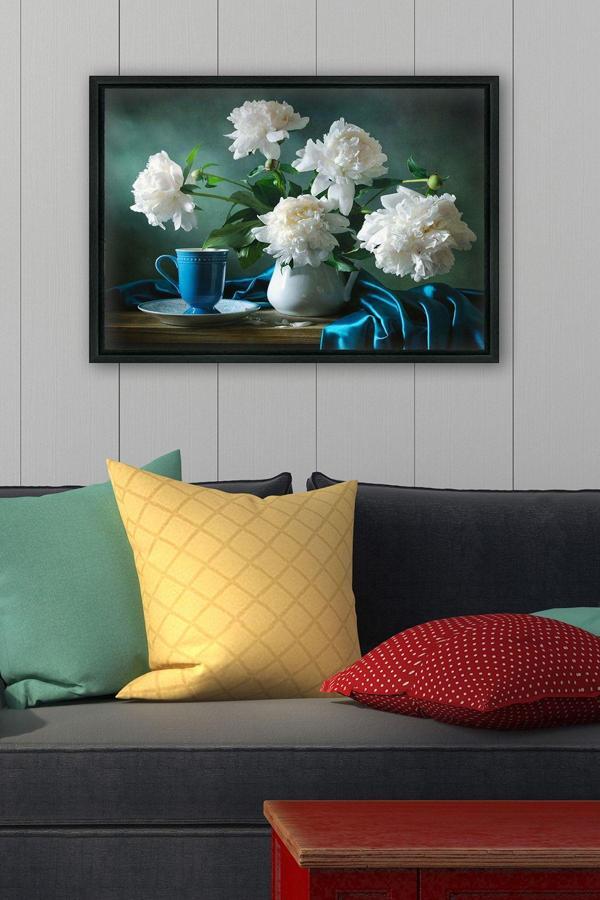 Tablo Center Siyah L Çerçeve Kanvas Tablo 105x145 cm - Image 1
