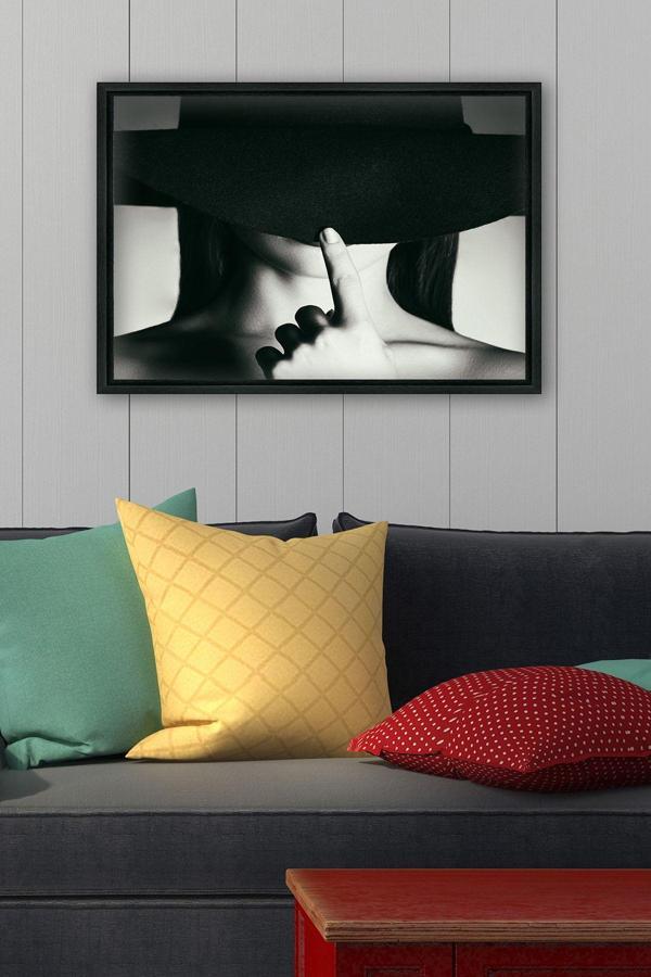 Tablo Center Siyah L Çerçeve Kanvas Tablo 105x145 cm - Image 1