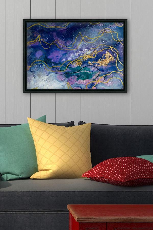 Tablo Center Siyah L Çerçeve Kanvas Tablo 105x145 cm - Image 1