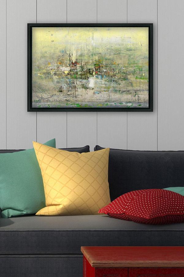 Tablo Center Siyah L Çerçeve Kanvas Tablo 105x145 cm - Image 1