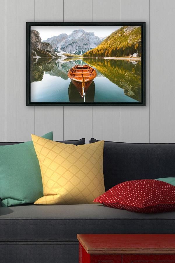 Tablo Center Siyah L Çerçeve Kanvas Tablo 105x145 cm - Image 1