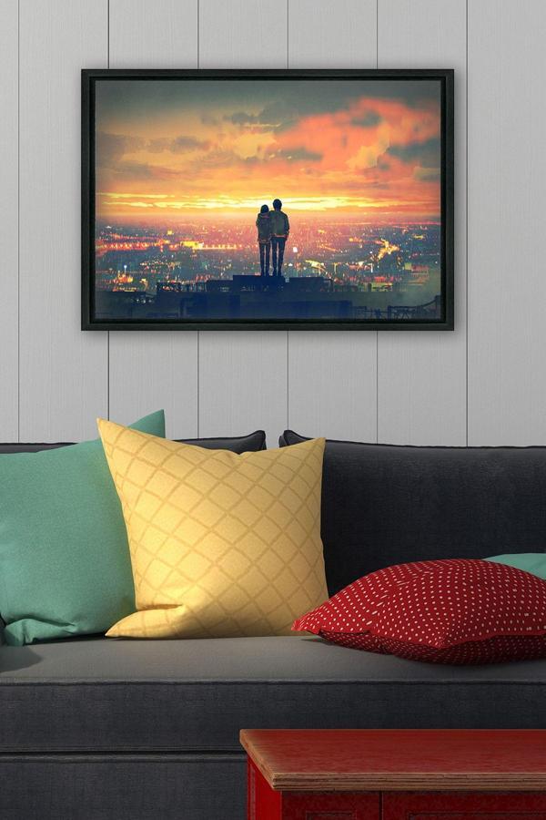Tablo Center Siyah L Çerçeve Kanvas Tablo 75x105 cm - Image 1