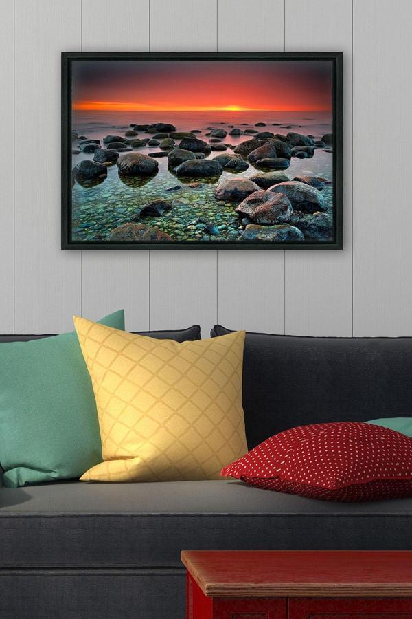 Tablo Center Siyah L Çerçeve Kanvas Tablo 55x75 cm - Image 1