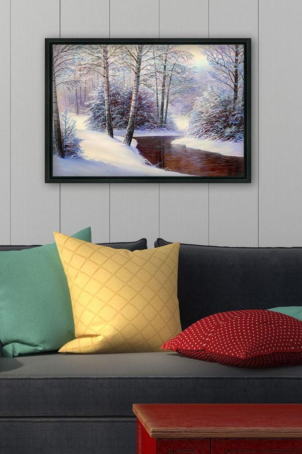 Tablo Center Siyah L Çerçeve Kanvas Tablo 105x145 cm - Image 1