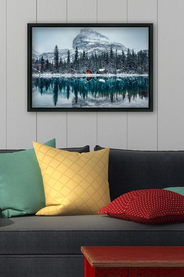 Tablo Center Siyah L Çerçeve Kanvas Tablo 105x145 cm - Image 1