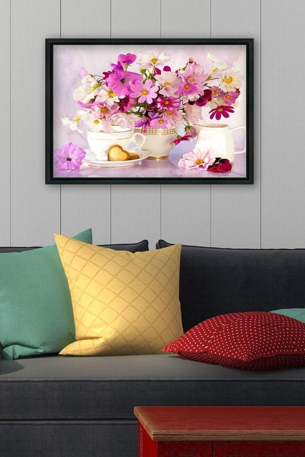 Tablo Center Siyah L Çerçeve Kanvas Tablo 55x75 cm - Image 1