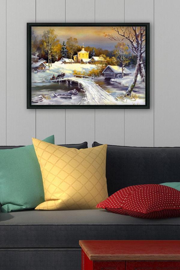 Tablo Center Siyah L Çerçeve Kanvas Tablo 55x75 cm - Image 1