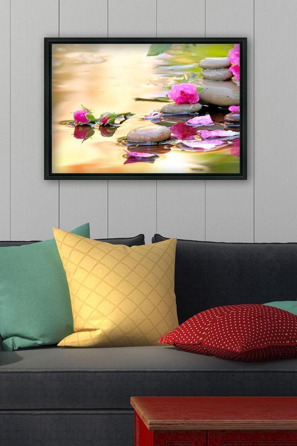 Tablo Center Siyah L Çerçeve Kanvas Tablo 105x145 cm - Image 1