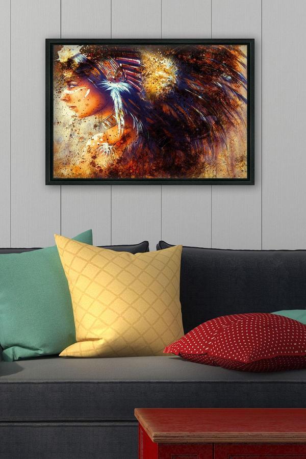 Tablo Center Siyah L Çerçeve Kanvas Tablo 55x75 cm - Image 1