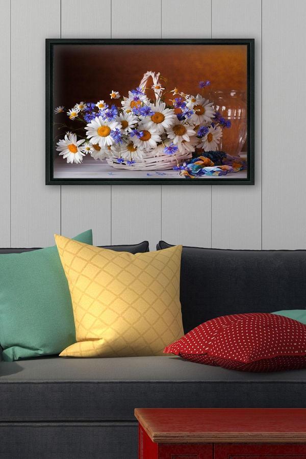 Tablo Center Siyah L Çerçeve Kanvas Tablo 105x145 cm - Image 1