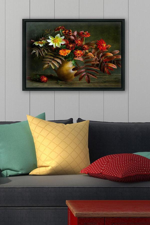 Tablo Center Siyah L Çerçeve Kanvas Tablo 55x75 cm - Image 1