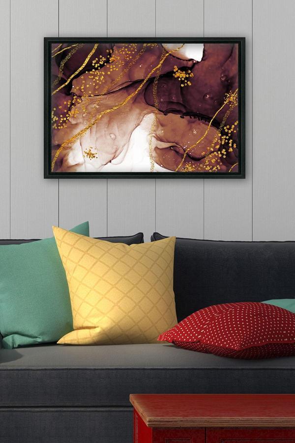 Tablo Center Siyah L Çerçeve Kanvas Tablo 105x145 cm - Image 1