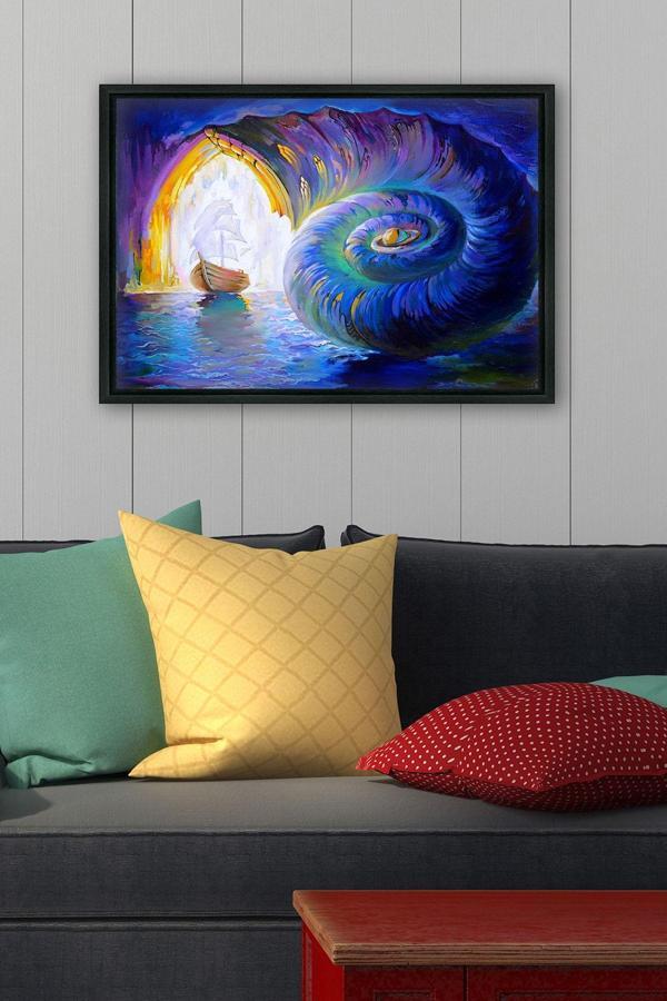 Tablo Center Siyah L Çerçeve Kanvas Tablo 105x145 cm - Image 1