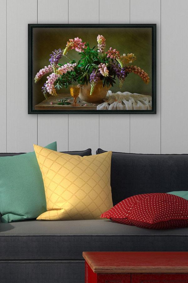 Tablo Center Siyah L Çerçeve Kanvas Tablo 75x105 cm - Image 1