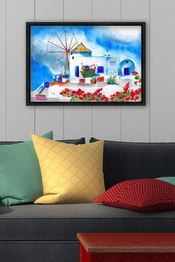 Tablo Center Siyah L Çerçeve Kanvas Tablo 105x145 cm - Image 1