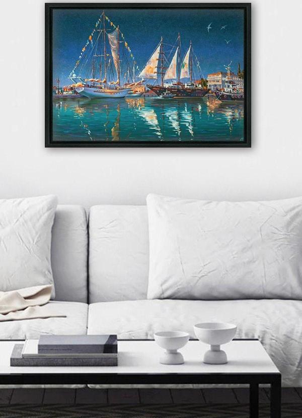 Tablo Center Siyah L Çerçeve Kanvas Tablo 55x75 cm - Image 1