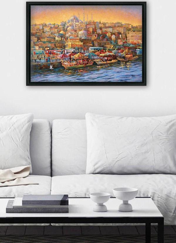 Tablo Center Siyah L Çerçeve Kanvas Tablo 105x145 cm - Image 1