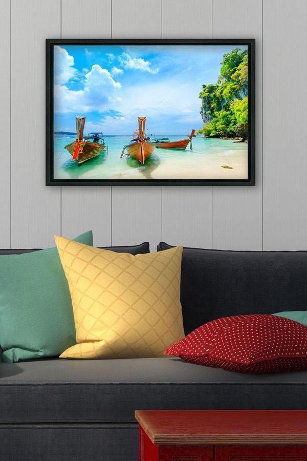 Tablo Center Siyah L Çerçeve Kanvas Tablo 75x105 cm - Image 1