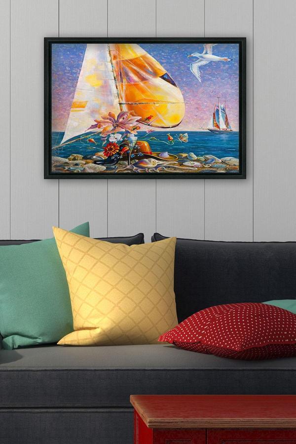 Tablo Center Siyah L Çerçeve Kanvas Tablo 75x105 cm - Image 1