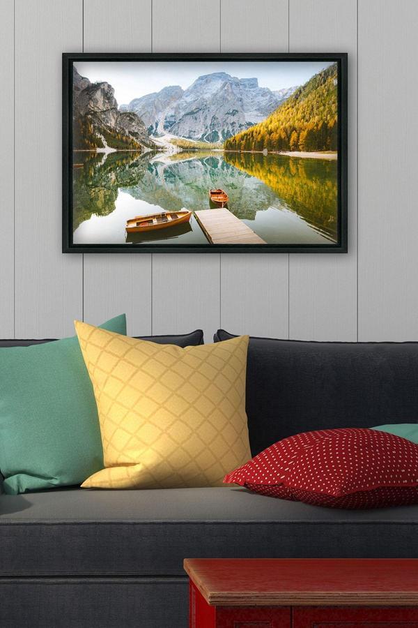 Tablo Center Siyah L Çerçeve Kanvas Tablo 75x105 cm - Image 1