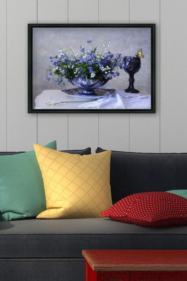 Tablo Center Siyah L Çerçeve Kanvas Tablo 105x145 cm - Image 1