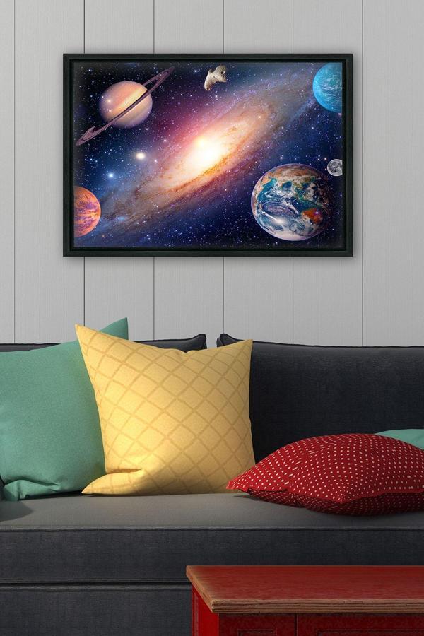 Tablo Center Siyah L Çerçeve Kanvas Tablo 105x145 cm - Image 1